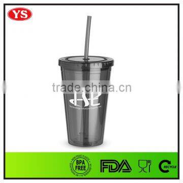 16oz Double Wall Promotional Acrylic Tumblers With Straw photo-2