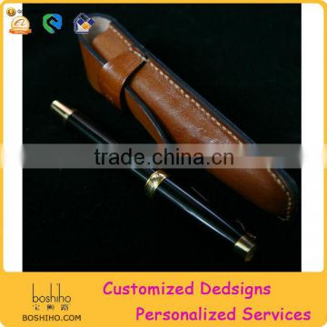 Luxury pen case genuine leather pen pouch