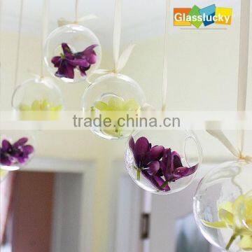 wholesale hanging clear glass ball vase for wedding decor