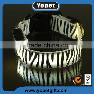 Hot Sale Promotional Colorful Zebra Flashing Led Dog Collar