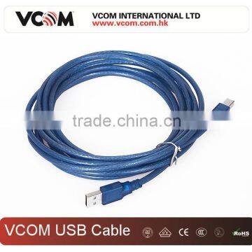 VCOM Blue Transparent AM/BM USB 2.0 Printer Cable with Factory Price