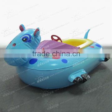 Funny cartoon children playing kids hippo bumper boats