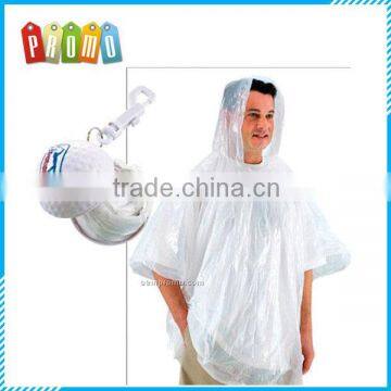 Golf Ball Container W/ Folding Pvc Weatherproof Poncho & Hook, Golf Ball raincoat