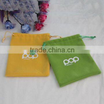 Recyclable custom printed colorful drawstring cute candy packing bag