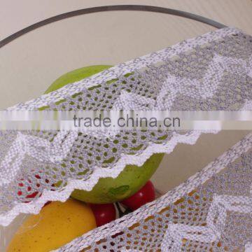 6cm Gray-white African Swiss Voile Wallpaper Lace Trimming C600403 photo-2