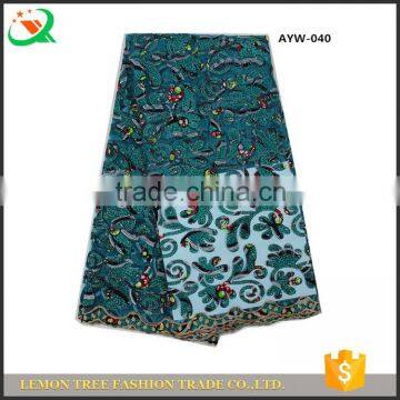 2016 latest lace wax african style net lace with wax for making clothes