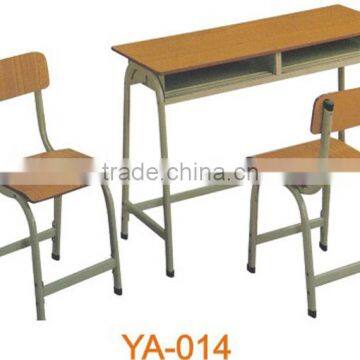 Ergonomic wooden study classroom double desk and chair YA-014