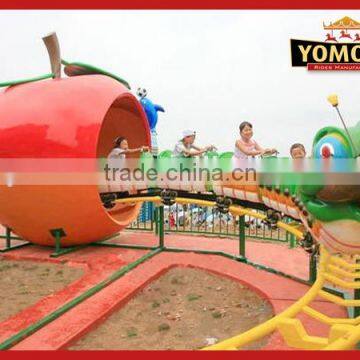 Electrical Worm Design Track Train for Adult and Kids Apple Bug Roller Coaster Amusement Rides