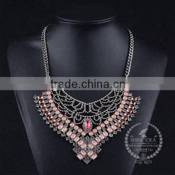 high quality vintage rhinestone chunky statement necklace tin alloy fashion women pendant necklace 6390090