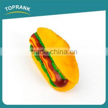 Hot sale delicious dog chew toys plastic hamburger toy