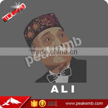 Wholesale Iron on Muhammad Ali Rhinestone Designs for Clothing