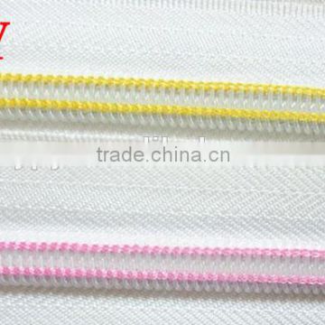 High Quality long chain nylon zippers rolls custom color and length