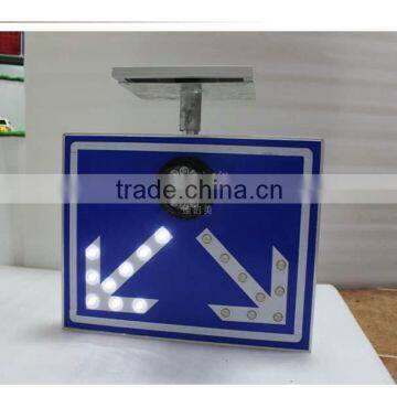 Road Safety Aluminum Led Flashing Sign Board Solar Powered Traffic Sign