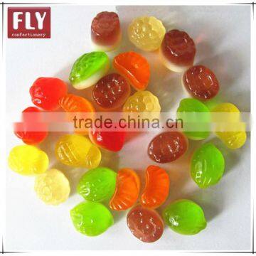 various candy gummy from vegetable to ball