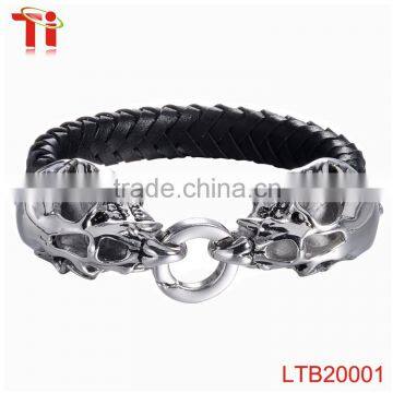 bracelet men leather men bracelet 2016 bracelet men with 8mm width of black braided leather