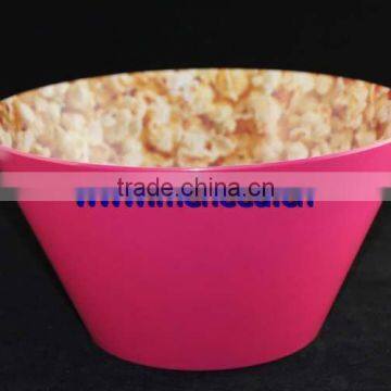 taper shape pink color plastic bowl melamine tableware