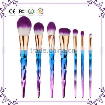 7 pieces gradient colorful color makeup brushes synthetic make-up brush for face painting