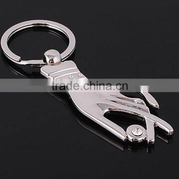 Hot selling Hand shape metal key chains/Feet shape key chains