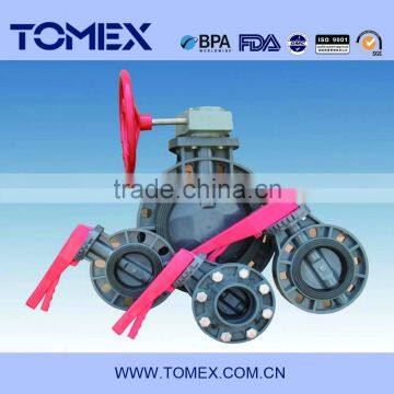 High-efficiency PVC butterfly valve with plastic handles high performance butterfly valve