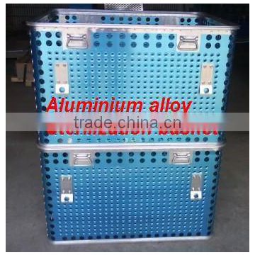 Hospital disinfection basket of aluminum alloy. steriliztion container