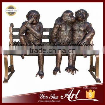 Garden Decorative Statue Bronze Monkey Statues on Beach photo-5