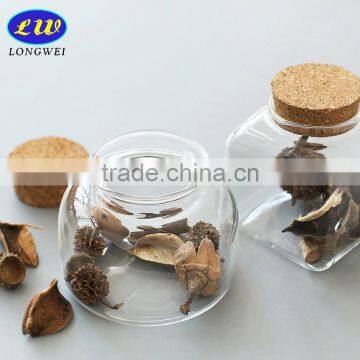 Round and Square Glass Bottle With Wooden Lid photo-4