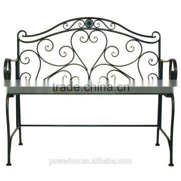 Outdoor Antique Wrought Iron Garden Bench photo-4