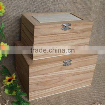 High quality natural unfinished luxury wooden gift craft box wholesale