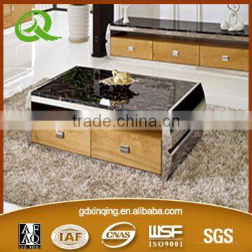 C331 stainless steel modern design glass coffee table