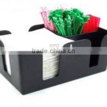 ABS PS Napkin Holder 6 Compartments Barware New Napkin Holder Napkin Straw Stirrer Holder photo-2