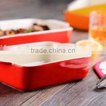 2017 Colorful Glazed Stoneware Baking Pan Dishes Custom Ceramic Bakeware Sets photo-2