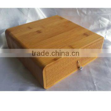 New design China bamboo carving funeral drawer imbeded casket