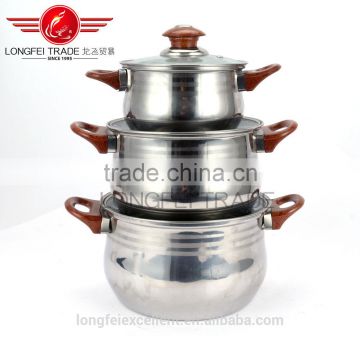 china yiwu cheap useful 3pcs stainless steel cooking pot set