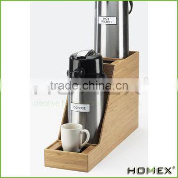 Bamboo Condiment Caddy Coffee Machine Stand Homex BSCI/Factory