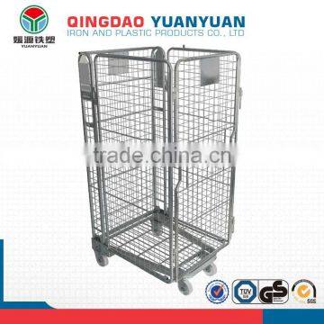 4 Sided Logistics Trolley Roll Container Standard Equipment Cages Wire Mesh Rolling Storage Cage Collapsible Pallet Box photo-3