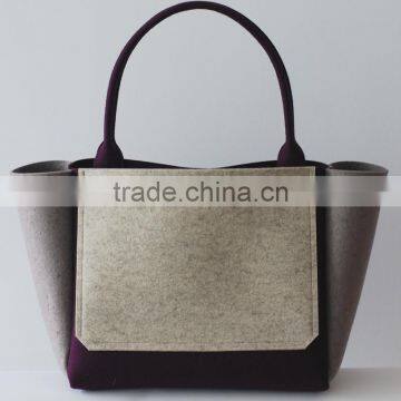 wholesale cheaper OEM acceptable eco handmade non woven handbags felt tote bags for shopping china suppliers