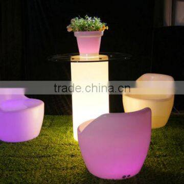 Hot sale commerical fashion illuminated growing high quality plastic LED sofa with 16 colors change