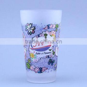 beautiful promotion frosted glass cup