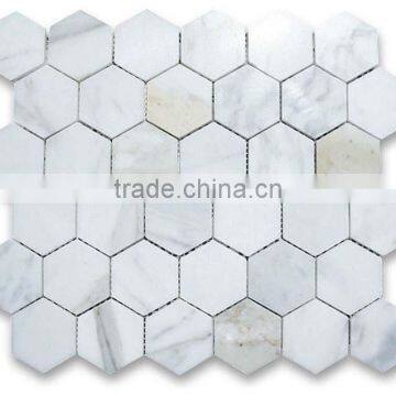 MM-CV260 Most popular decorative natural stone italy calacatta gold marble hexagon mosaics