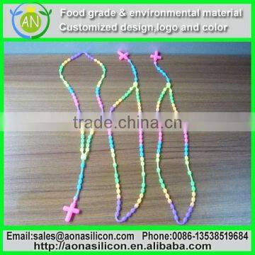 Charming and fashionable silicone necklace 2015|silicone bead necklace|silicone necklace cord(welcome customised design)