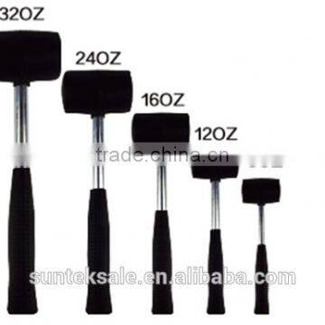 Rubber hammer with steel handle cover rubber