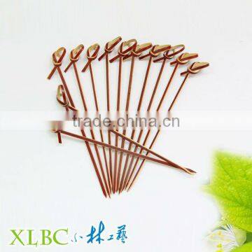 eco-friendly Red 12cm Bamboo knot picks