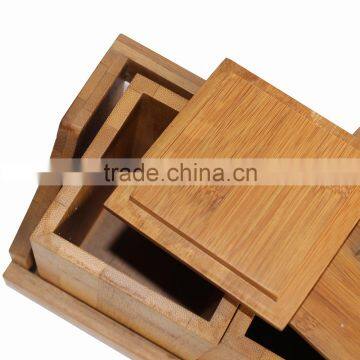 3 Pieces Practical Original Customized Size Bamboo Spice Jar Set photo-3