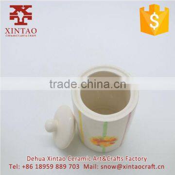 Set of 2 Colored Sunburst Design Ceramic Flower Planter Pots / Decorative Plant Container photo-4