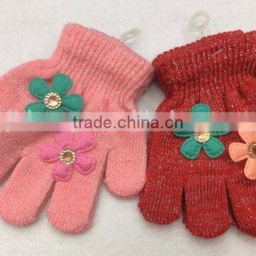 2014 Lovely knitted Girls winter glove