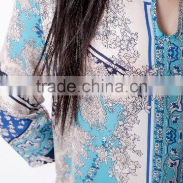 Long Sleeve Short Floral Casual Dress 2015 photo-4