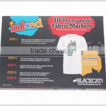 Kearing Brand Non Toxic Safe Permanent Fabric Marker With 10pcs per Set in Customized Package #FM106 photo-3