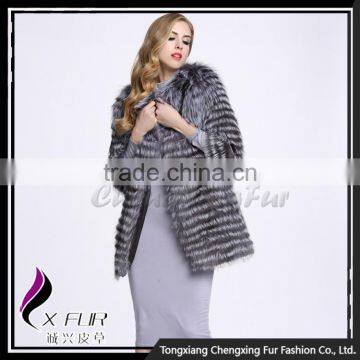 CX-G-A-40B Lastest Design New Fashion Woman Winter Silver Fox Fur Clothes photo-6