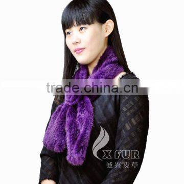 CX-S-82H Best Prices OEM Design Stock Fashion Knitted Mink Fur Ladies Scarf photo-2