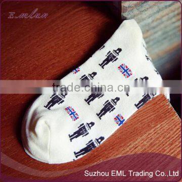 Wholesale Fashion Soldier Cartoon Printed Boy White Socks photo-5